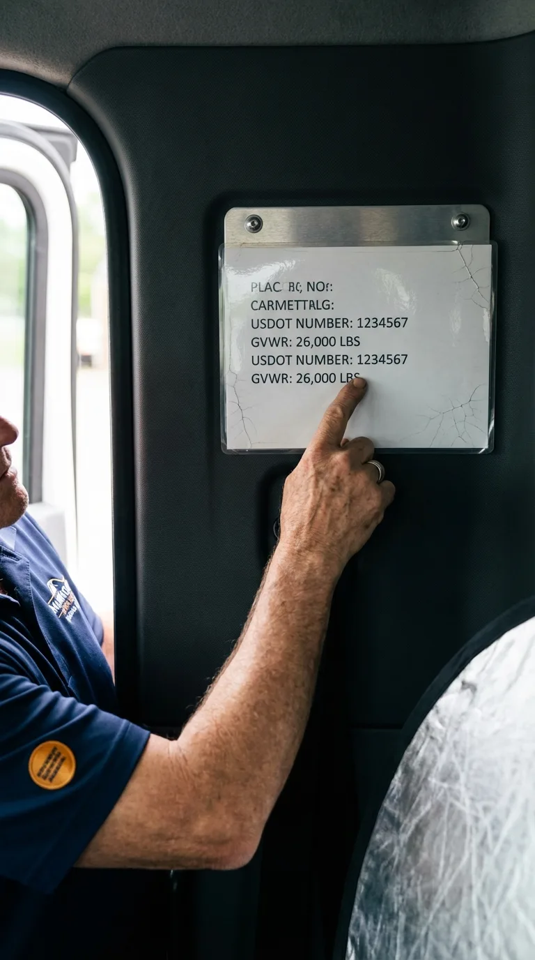 USDOT licensing placard verification in Sweeny